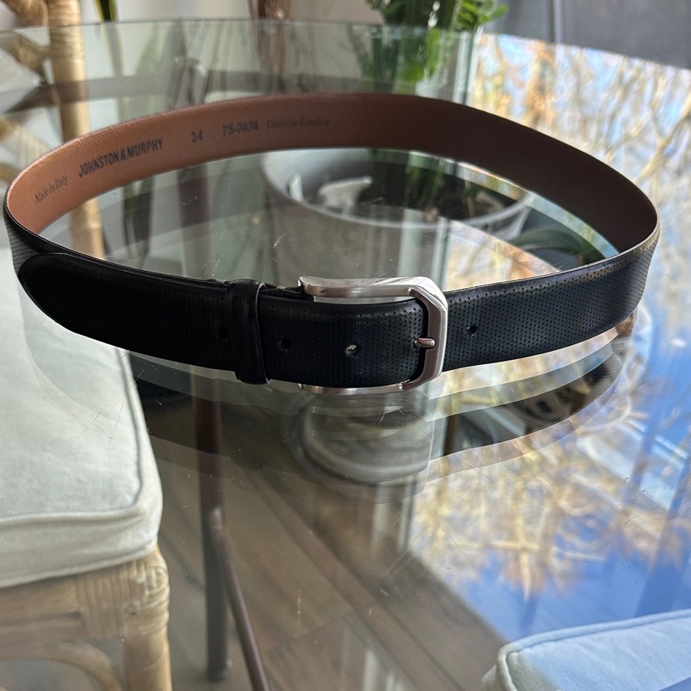 Johnston & Murphy Black And Brown Leather Belt - image 1